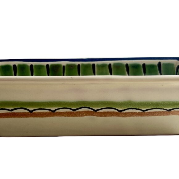 Vintage Rectangular Rooster Bowl Gorky Pottery Mexico - Picture 5 of 5